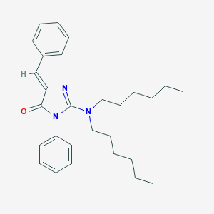 molecular formula C29H39N3O B295934 1-(4-Methylphenyl)-2-(dihexylamino)-4-benzylidene-2-imidazoline-5-one 