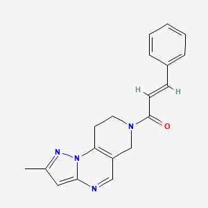 molecular formula C19H18N4O B2959347 (E)-1-(2-甲基-8,9-二氢吡唑并[1,5-a]吡啶并[3,4-e]嘧啶-7(6H)-基)-3-苯基丙-2-烯-1-酮 CAS No. 1798422-19-1