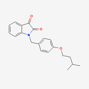 molecular formula C20H21NO3 B2959356 1-(4-(Isopentyloxy)benzyl)indoline-2,3-dione CAS No. 862691-18-7