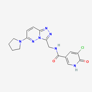 molecular formula C16H16ClN7O2 B2959364 5-氯-6-羟基-N-((6-(吡咯烷-1-基)-[1,2,4]三唑并[4,3-b]哒嗪-3-基)甲基)烟酰胺 CAS No. 2034370-59-5