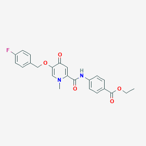molecular formula C23H21FN2O5 B2959366 Ethyl 4-(5-((4-fluorobenzyl)oxy)-1-methyl-4-oxo-1,4-dihydropyridine-2-carboxamido)benzoate CAS No. 1021223-37-9