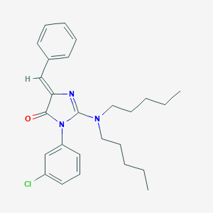 molecular formula C26H32ClN3O B295937 1-(3-Chlorophenyl)-2-(dipentylamino)-4-benzylidene-2-imidazoline-5-one 