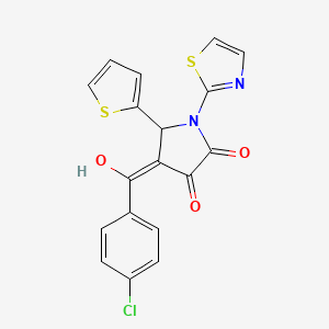 4-(4-chlorobenzoyl)-3-hydroxy-1-(thiazol-2-yl)-5-(thiophen-2-yl)-1H-pyrrol-2(5H)-one