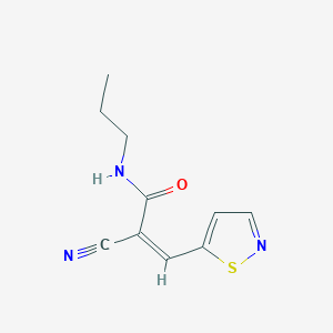 molecular formula C10H11N3OS B2959373 (Z)-2-Cyano-N-propyl-3-(1,2-thiazol-5-yl)prop-2-enamide CAS No. 2094949-50-3