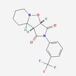 molecular formula C16H15F3N2O3 B2959376 2-[3-(trifluoromethyl)phenyl]hexahydropyrrolo[3',4':4,5]isoxazolo[2,3-a]pyridine-1,3(2H,3aH)-dione CAS No. 318247-21-1