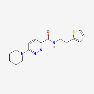 molecular formula C16H20N4OS B2959377 6-(piperidin-1-yl)-N-(2-(thiophen-2-yl)ethyl)pyridazine-3-carboxamide CAS No. 1396786-98-3
