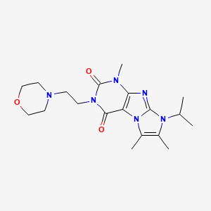molecular formula C19H28N6O3 B2959388 4,7,8-Trimethyl-2-(2-morpholin-4-ylethyl)-6-propan-2-ylpurino[7,8-a]imidazole-1,3-dione CAS No. 878734-93-1