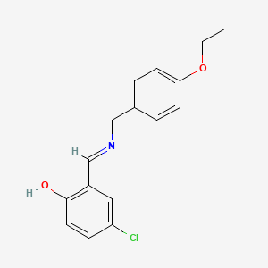 molecular formula C16H16ClNO2 B2959391 4-chloro-2-{(E)-[(4-ethoxybenzyl)imino]methyl}phenol CAS No. 1232819-99-6