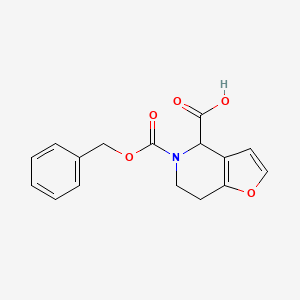 molecular formula C16H15NO5 B2959402 5-Phenylmethoxycarbonyl-6,7-dihydro-4H-furo[3,2-c]pyridine-4-carboxylic acid CAS No. 2248256-83-7
