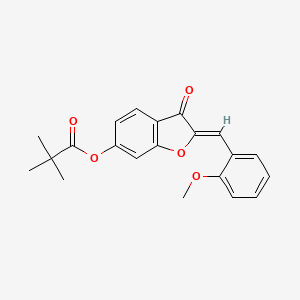 (Z)-2-(2-methoxybenzylidene)-3-oxo-2,3-dihydrobenzofuran-6-yl pivalate