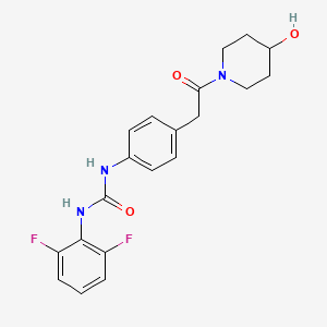 molecular formula C20H21F2N3O3 B2959409 1-(2,6-Difluorophenyl)-3-(4-(2-(4-hydroxypiperidin-1-yl)-2-oxoethyl)phenyl)urea CAS No. 1235669-60-9