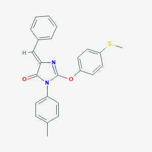 molecular formula C24H20N2O2S B295941 5-benzylidene-3-(4-methylphenyl)-2-[4-(methylsulfanyl)phenoxy]-3,5-dihydro-4H-imidazol-4-one 