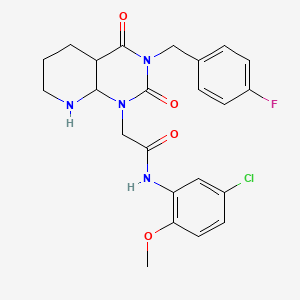 molecular formula C23H18ClFN4O4 B2959410 N-(5-氯-2-甲氧基苯基)-2-{3-[(4-氟苯基)甲基]-2,4-二氧代-1H,2H,3H,4H-吡啶并[2,3-d]嘧啶-1-基}乙酰胺 CAS No. 902963-85-3