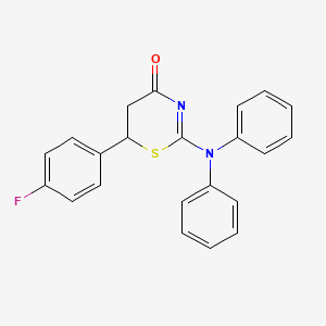 molecular formula C22H17FN2OS B2959411 2-(diphenylamino)-6-(4-fluorophenyl)-5,6-dihydro-4H-1,3-thiazin-4-one CAS No. 612525-50-5