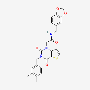 molecular formula C25H23N3O5S B2959414 N-[(2H-1,3-benzodioxol-5-yl)methyl]-2-{3-[(3,4-dimethylphenyl)methyl]-2,4-dioxo-1H,2H,3H,4H-thieno[3,2-d]pyrimidin-1-yl}acetamide CAS No. 1252824-99-9