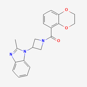 molecular formula C20H19N3O3 B2959417 2,3-Dihydro-1,4-benzodioxin-5-yl-[3-(2-methylbenzimidazol-1-yl)azetidin-1-yl]methanone CAS No. 2380192-79-8