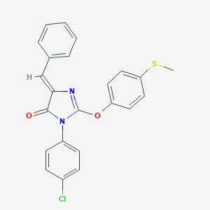 5-benzylidene-3-(4-chlorophenyl)-2-[4-(methylsulfanyl)phenoxy]-3,5-dihydro-4H-imidazol-4-one