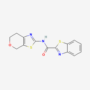 molecular formula C14H11N3O2S2 B2959424 N-(6,7-二氢-4H-吡喃[4,3-d]噻唑-2-基)苯并[d]噻唑-2-甲酰胺 CAS No. 1396635-46-3