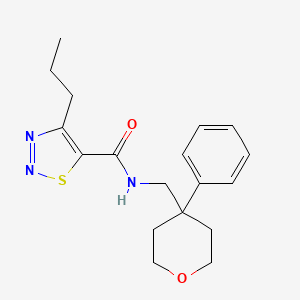 N-((4-phenyltetrahydro-2H-pyran-4-yl)methyl)-4-propyl-1,2,3-thiadiazole-5-carboxamide
