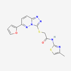 2-((6-(furan-2-yl)-[1,2,4]triazolo[4,3-b]pyridazin-3-yl)thio)-N-(4-methylthiazol-2-yl)acetamide