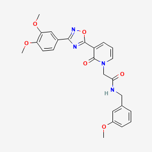 molecular formula C25H24N4O6 B2959434 2-(3-(3-(3,4-dimethoxyphenyl)-1,2,4-oxadiazol-5-yl)-2-oxopyridin-1(2H)-yl)-N-(3-methoxybenzyl)acetamide CAS No. 1358407-97-2