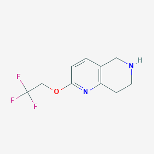 molecular formula C10H11F3N2O B2959435 2-(2,2,2-Trifluoroethoxy)-5,6,7,8-tetrahydro-1,6-naphthyridine CAS No. 1211529-26-8