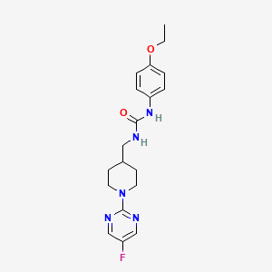 molecular formula C19H24FN5O2 B2959436 1-(4-Ethoxyphenyl)-3-((1-(5-fluoropyrimidin-2-yl)piperidin-4-yl)methyl)urea CAS No. 2034381-51-4