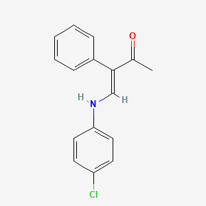 molecular formula C16H14ClNO B2959441 (E)-4-(4-chloroanilino)-3-phenylbut-3-en-2-one CAS No. 343373-02-4