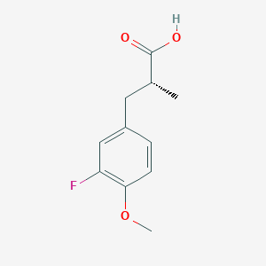 molecular formula C11H13FO3 B2959443 (2R)-3-(3-Fluoro-4-methoxyphenyl)-2-methylpropanoic acid CAS No. 2248184-33-8