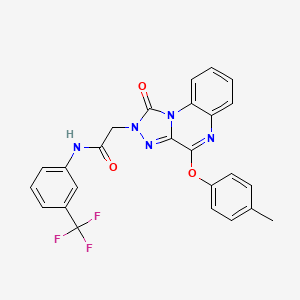 molecular formula C25H18F3N5O3 B2959451 2-[4-(4-methylphenoxy)-1-oxo[1,2,4]triazolo[4,3-a]quinoxalin-2(1H)-yl]-N-[3-(trifluoromethyl)phenyl]acetamide CAS No. 1105214-59-2