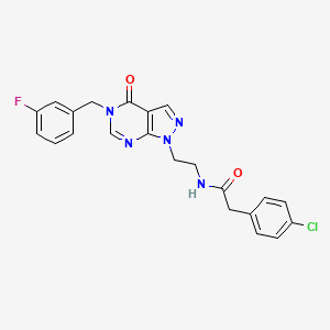 2-(4-chlorophenyl)-N-(2-(5-(3-fluorobenzyl)-4-oxo-4,5-dihydro-1H-pyrazolo[3,4-d]pyrimidin-1-yl)ethyl)acetamide