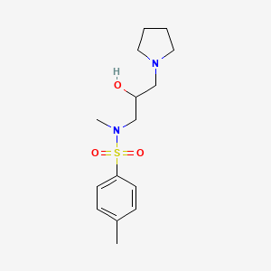 molecular formula C15H24N2O3S B2959455 N-(2-hydroxy-3-(pyrrolidin-1-yl)propyl)-N,4-dimethylbenzenesulfonamide CAS No. 1216537-38-0
