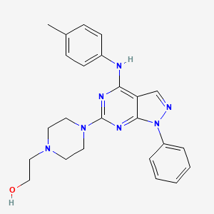 molecular formula C24H27N7O B2959465 2-(4-(1-phenyl-4-(p-tolylamino)-1H-pyrazolo[3,4-d]pyrimidin-6-yl)piperazin-1-yl)ethanol CAS No. 946203-53-8