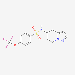 molecular formula C14H14F3N3O3S B2959466 N-(4,5,6,7-四氢吡唑并[1,5-a]吡啶-5-基)-4-(三氟甲氧基)苯磺酰胺 CAS No. 2034588-70-8
