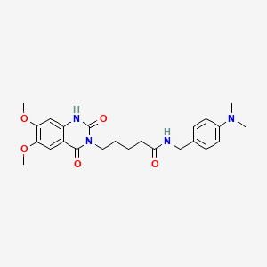 molecular formula C24H30N4O5 B2959468 5-(6,7-dimethoxy-2,4-dioxo-1,2-dihydroquinazolin-3(4H)-yl)-N-(4-(dimethylamino)benzyl)pentanamide CAS No. 1206991-60-7
