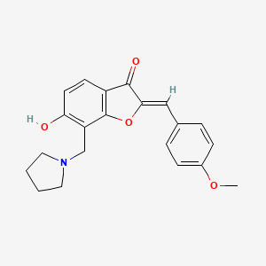 (Z)-6-hydroxy-2-(4-methoxybenzylidene)-7-(pyrrolidin-1-ylmethyl)benzofuran-3(2H)-one