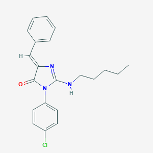 molecular formula C21H22ClN3O B295948 (5Z)-5-benzylidene-3-(4-chlorophenyl)-2-(pentylamino)imidazol-4-one 