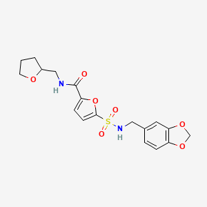 5-(N-(benzo[d][1,3]dioxol-5-ylmethyl)sulfamoyl)-N-((tetrahydrofuran-2-yl)methyl)furan-2-carboxamide