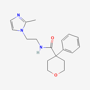 N-(2-(2-methyl-1H-imidazol-1-yl)ethyl)-4-phenyltetrahydro-2H-pyran-4-carboxamide