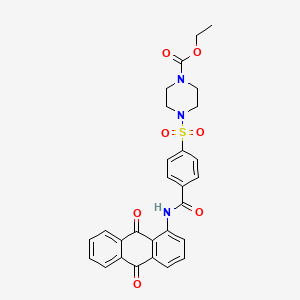 Ethyl 4-((4-((9,10-dioxo-9,10-dihydroanthracen-1-yl)carbamoyl)phenyl)sulfonyl)piperazine-1-carboxylate