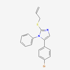 molecular formula C18H15BrN2S B2959502 2-(烯丙硫基)-5-(4-溴苯基)-1-苯基-1H-咪唑 CAS No. 1207011-89-9