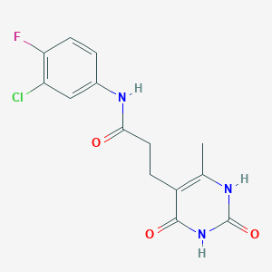 N-(3-chloro-4-fluorophenyl)-3-(6-methyl-2,4-dioxo-1,2,3,4-tetrahydropyrimidin-5-yl)propanamide