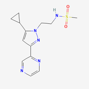 N-(2-(5-cyclopropyl-3-(pyrazin-2-yl)-1H-pyrazol-1-yl)ethyl)methanesulfonamide