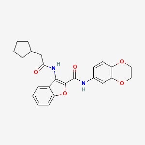 3-(2-cyclopentylacetamido)-N-(2,3-dihydrobenzo[b][1,4]dioxin-6-yl)benzofuran-2-carboxamide