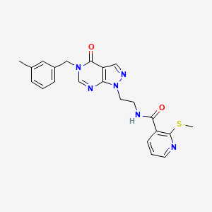 N-(2-(5-(3-methylbenzyl)-4-oxo-4,5-dihydro-1H-pyrazolo[3,4-d]pyrimidin-1-yl)ethyl)-2-(methylthio)nicotinamide