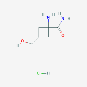 1-Amino-3-(hydroxymethyl)cyclobutane-1-carboxamide hydrochloride