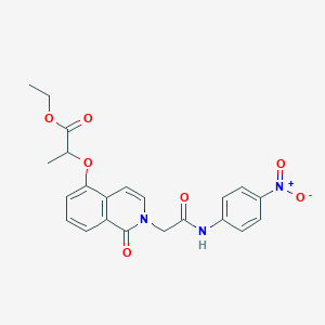 Ethyl 2-[(2-{[(4-nitrophenyl)carbamoyl]methyl}-1-oxo-1,2-dihydroisoquinolin-5-yl)oxy]propanoate