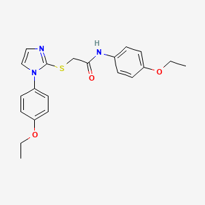 molecular formula C21H23N3O3S B2959528 N-(4-ethoxyphenyl)-2-((1-(4-ethoxyphenyl)-1H-imidazol-2-yl)thio)acetamide CAS No. 688336-34-7