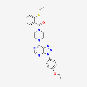 molecular formula C25H27N7O2S B2959530 (4-(3-(4-ethoxyphenyl)-3H-[1,2,3]triazolo[4,5-d]pyrimidin-7-yl)piperazin-1-yl)(2-(ethylthio)phenyl)methanone CAS No. 920418-74-2