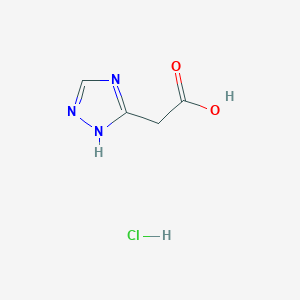 molecular formula C4H6ClN3O2 B2959541 2-(1H-1,2,4-Triazol-5-yl)acetic acid hydrochloride CAS No. 1087714-25-7